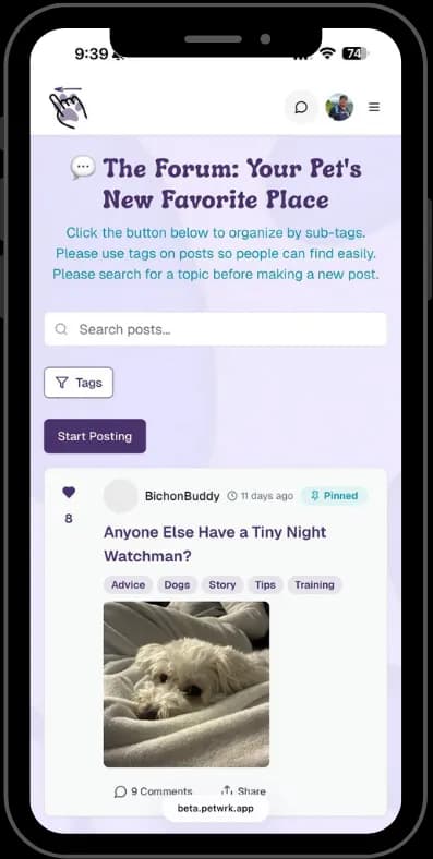 Petwrk app - forum
